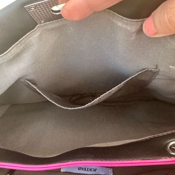 Just fab black vinyl ruffled handbag - Picture 7 of 10